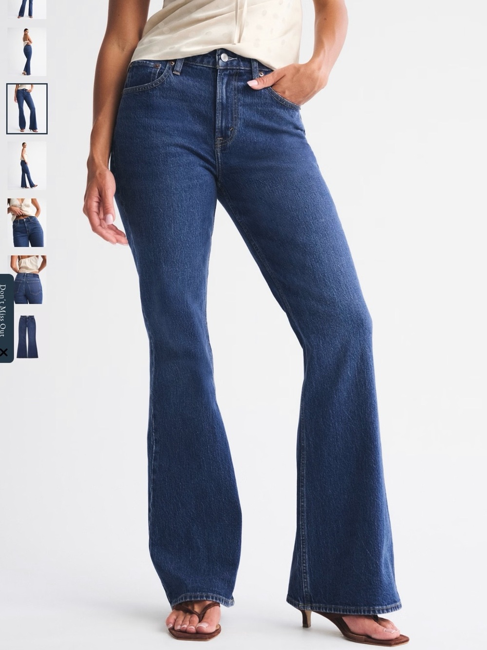 A&F Curve Love Vintage Flare Jean in Dark Wash - Short Length